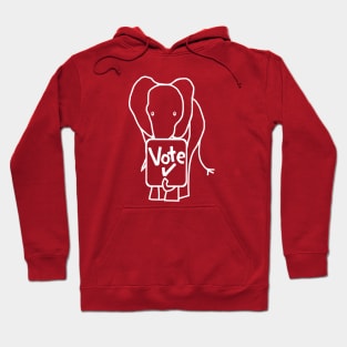 Elephant on Red says Vote Hoodie